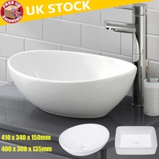 Oval / Rectangular Counter Top Basin Bowl Cloakroom Bathroom Wash Sink 400/410mm