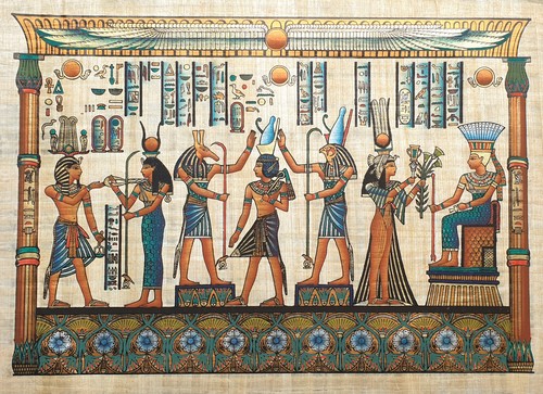 Egyptian papyrus painting - egyptian,
