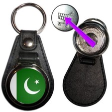 Pakistan Flag Medallion Key Ring Hidden £1/€1 Token (61mm x 39mm)