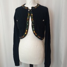 Black Angora Bolero Cardigan