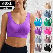 Women Sports Padded Bra Seamless Bra Crop Top Vest Bandeau Padded Bra Plus Size