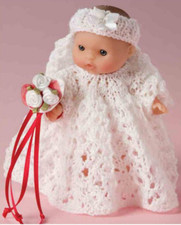Knitting pattern copy 2992.   Bride & groom Dolls clothes for 5 inch dolls. 4ply