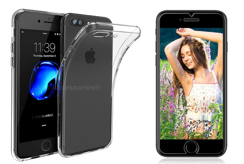 Clear gel cases and glass - and,