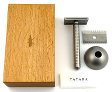 Tatara Masamune DE Razor – Early ‘No. 022’ SB & OC + Stand, Wooden Box - MINT