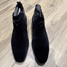 KURT GEIGER Men's HARVARD Chukka Black Leather/Textile Synthetic Ankle Boots £89