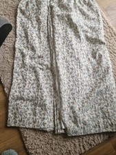 DUNELM LUCCA CURTAINS PENCIL PLEAT BEIGE LEAF PATTERN W 228 CM L 137 CM 