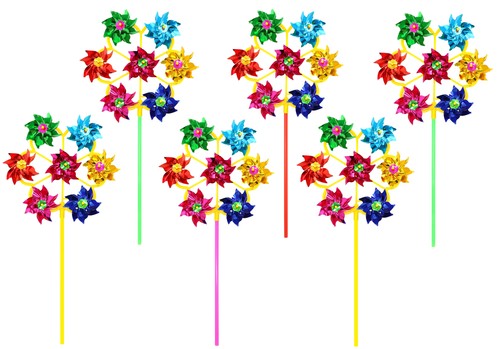 Large foil windmills 6 pack - large,