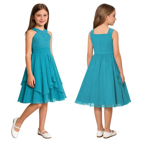 Chiffon flower girl dress - uk,