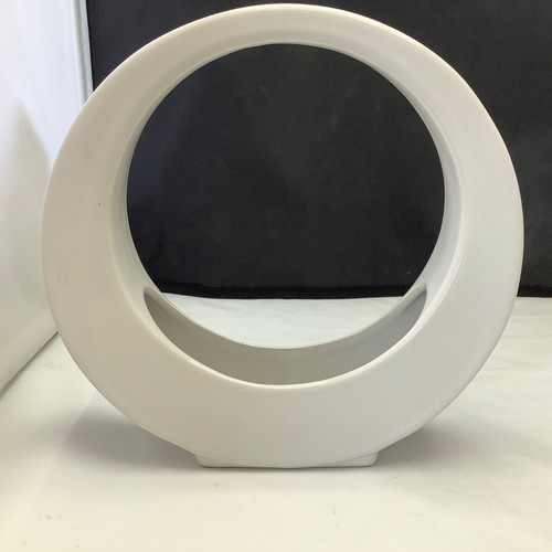 White ring planter vase - ring,