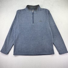 Weird Fish 1/4 Quarter Zip Macaroni Blue Pullover Sweater Jumper Mens XL