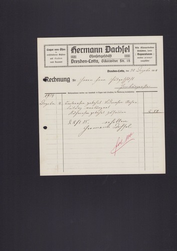 Dresden cotta invoice 1914 - dresden-cotta,,