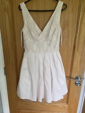 Ladies ASOS Size 8 Pale Pink Dress with Lace Underskirt VGC
