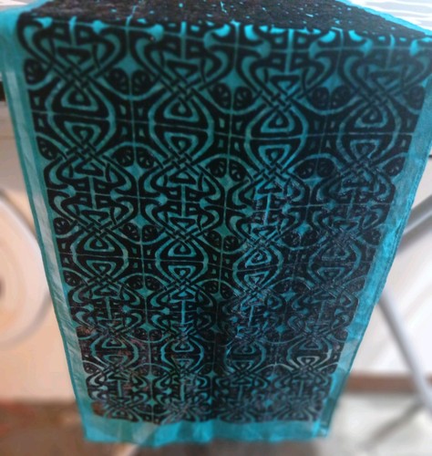 Biba turquoise black devore - turquoise,
