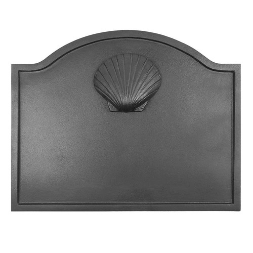 Shell cast iron fireback - iron,