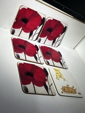 5 square table coasters red