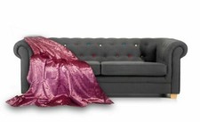 Crushed Velvet Bedspread Throw