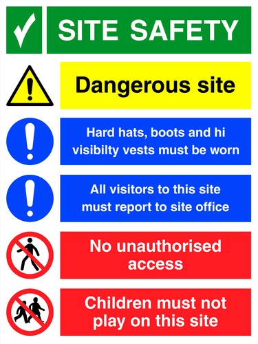 Building site safety - signs,