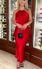 Zara Satin Halter Neck Midi