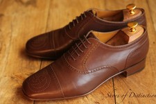 Gucci  Brown Leather Oxford GG Brogue Shoes Mens UK 9.5 US 10.5 EU 43.5