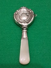 Babies Silver with Mother of Pearl Handle Babies Rattle Birmingham Circa 1879