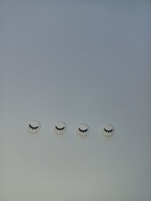 LEGO Round tile 1x1 eye with eyelash pattern x4 pieces  (98138pb28) *USED*