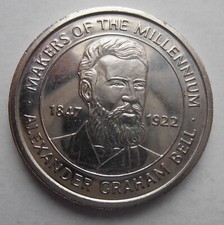 SAINSBURY'S MAKERS OF THE MILLENNIUM ALEXANDER GRAHAM BELL TOKEN / COIN.