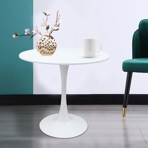 Mid century white round top - mid-century,