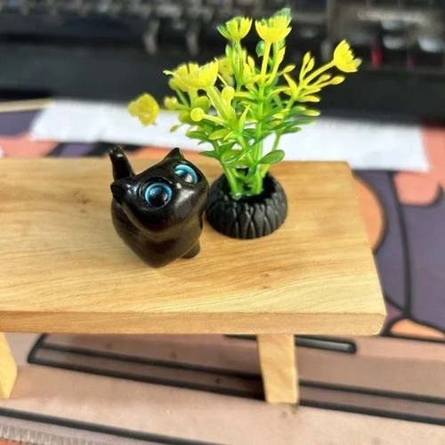 Charming cat figurine wooden - cat,