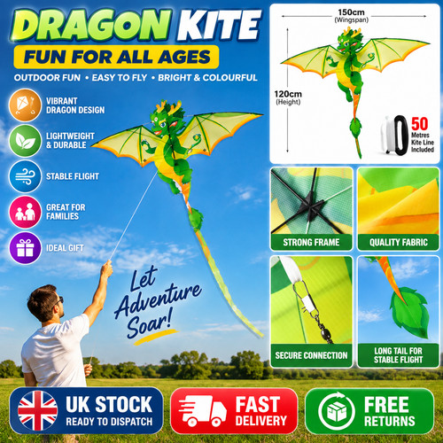 Green dragon kite large - green,