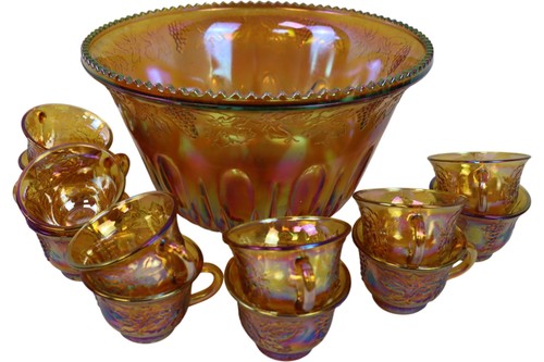 Iridescent amber glass punch - iridescent,