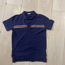 Moncler Boys 14 Years Navy Blue Polo Shirt Excellent Condition Short Sleeve