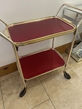 Tea Trolley Woodmet Red & Gold. Very Good Condition - Collection Only