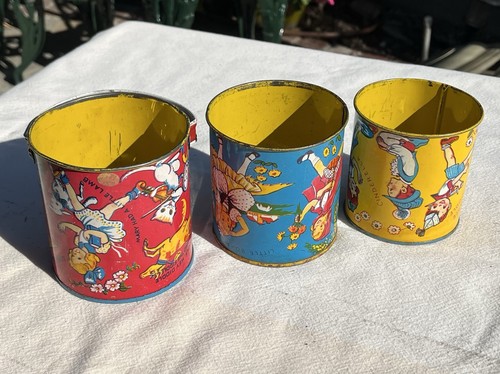 Vtg tin litho - sand, pails
