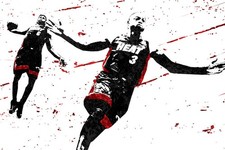 358648 Dwayne Wade LeBron James Art Decor Wall Print Poster