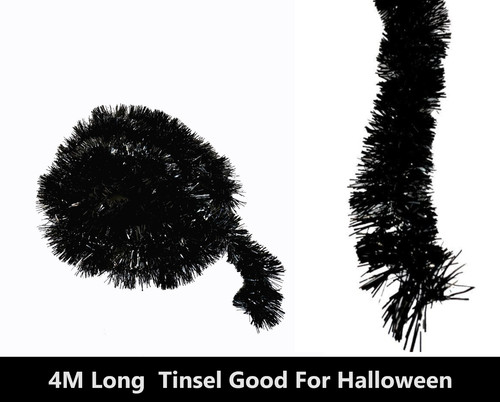 Black tinsel find cut - tinsel,