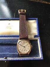 9ct Rose Gold Dennison Cased Recta Gent's presentation wristwatch 1947/1948