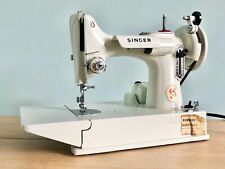 Singer 221K Featherweight White Sewing Machine, Earth Added PAT Tested (No Case)