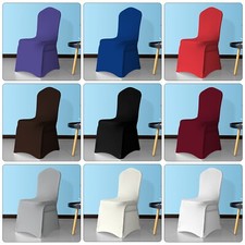 1-150x Chair Cover Dining Spandex Slip Flat Seat Cover Wedding Anniversary Party