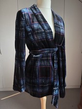 Check Velvet Jacket By Zara Size M