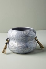 Anthropologie Pottery Vase Planter Flower Pot With seagrass tassels