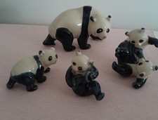 Set Of 4 Vintage Small Panda Ornaments (2778w)