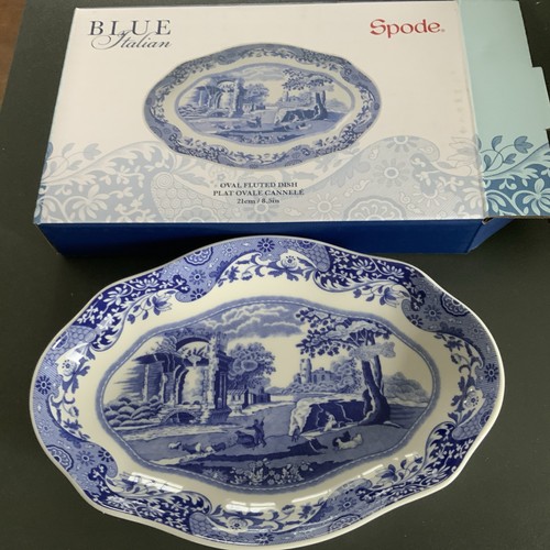 Spode blue italian - blue, fluted