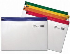 Snopake A4 Plus Zippa Bags Zip Lock Zippy Assorted Colours - Pack of 25