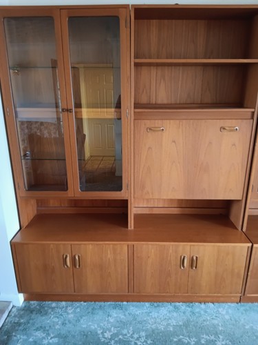 Plan teak wall unit - wall,