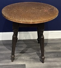 Vintage Pub table Oak with copper table top