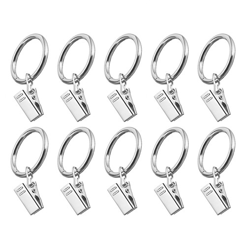 25mm curtain rings with clips - 25mm,
