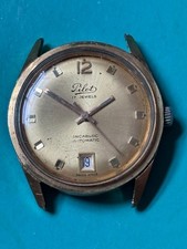 VINTAGE PILOT 17 JEWELS INCABLOC AUTOMATIC GOLD PLATED DATE WRISTWATCH WORKING