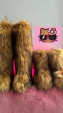 Brown Knee High Faux Fur Yeti