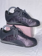 WOMENS Elle Sport Evening TRAINERS GREY SATIN SHOES Memory Foam 5 Summer Holiday
