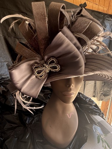 100 taupe fascinator bow - w/,